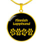 Finnish Lapphund Mama Circle Necklace Stainless Steel or 18k Gold 18-22" Dog Owner Lover-Express Your Love Gifts