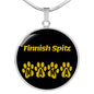 Finnish Spitz Mama Circle Necklace Stainless Steel or 18k Gold 18-22" Dog Owner Lover-Express Your Love Gifts
