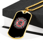 Fire Department Firefighter Gift Stainless Steel or 18k Gold Dog Tag 24" Chain-Express Your Love Gifts