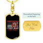 Fire Department Firefighters Keychain Stainless Steel or 18k Gold Dog Tag Keyring-Express Your Love Gifts