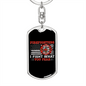 Fire Department Firefighters Keychain Stainless Steel or 18k Gold Dog Tag Keyring-Express Your Love Gifts