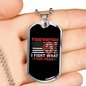 Fire Department Firefighters Necklace Stainless Steel or 18k Gold Dog Tag 24" Chain-Express Your Love Gifts