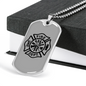 Fire Department Logo Firefighter Gift Stainless Steel or 18k Gold Dog Tag 24" Chain-Express Your Love Gifts