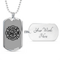 Fire Department Logo Firefighter Gift Stainless Steel or 18k Gold Dog Tag 24" Chain-Express Your Love Gifts