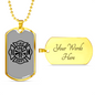 Fire Department Logo Firefighter Gift Stainless Steel or 18k Gold Dog Tag 24" Chain-Express Your Love Gifts