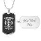 Fire Department No Fear Firefighter Gift Stainless Steel or 18k Gold Dog Tag 24" Chain-Express Your Love Gifts