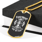 Fire Department No Fear Firefighter Gift Stainless Steel or 18k Gold Dog Tag 24" Chain-Express Your Love Gifts