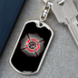 Fire Department Vector Keychain Stainless Steel or 18k Gold Dog Tag Keyring-Express Your Love Gifts