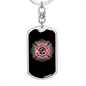 Fire Department Vector Keychain Stainless Steel or 18k Gold Dog Tag Keyring-Express Your Love Gifts