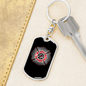 Fire Department Vector Keychain Stainless Steel or 18k Gold Dog Tag Keyring-Express Your Love Gifts