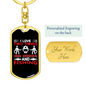 Fire Fighting And Fishing Firefighter Keychain Stainless Steel or 18k Gold Dog Tag Keyring-Express Your Love Gifts
