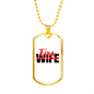 Fire Wife Firefighter Gift Stainless Steel or 18k Gold Dog Tag 24" Chain-Express Your Love Gifts