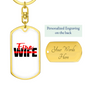 Fire Wife Keychain Stainless Steel or 18k Gold Dog Tag Keyring-Express Your Love Gifts