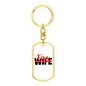 Fire Wife Keychain Stainless Steel or 18k Gold Dog Tag Keyring-Express Your Love Gifts
