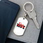 Fire Wife Keychain Stainless Steel or 18k Gold Dog Tag Keyring-Express Your Love Gifts