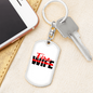 Fire Wife Keychain Stainless Steel or 18k Gold Dog Tag Keyring-Express Your Love Gifts
