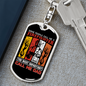 Firefighter And A Dad Keychain Stainless Steel or 18k Gold Dog Tag Keyring-Express Your Love Gifts