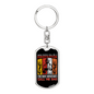 Firefighter And A Dad Keychain Stainless Steel or 18k Gold Dog Tag Keyring-Express Your Love Gifts