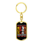 Firefighter And A Dad Keychain Stainless Steel or 18k Gold Dog Tag Keyring-Express Your Love Gifts