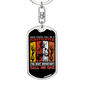 Firefighter And A Dad Keychain Stainless Steel or 18k Gold Dog Tag Keyring-Express Your Love Gifts