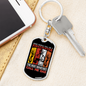 Firefighter And A Dad Keychain Stainless Steel or 18k Gold Dog Tag Keyring-Express Your Love Gifts