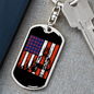 Firefighter And A Flag Keychain Stainless Steel or 18k Gold Dog Tag Keyring-Express Your Love Gifts