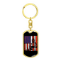 Firefighter And A Flag Keychain Stainless Steel or 18k Gold Dog Tag Keyring-Express Your Love Gifts