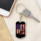 Firefighter And A Flag Keychain Stainless Steel or 18k Gold Dog Tag Keyring-Express Your Love Gifts
