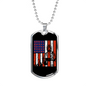 Firefighter And A Flag Necklace Stainless Steel or 18k Gold Dog Tag 24" Chain-Express Your Love Gifts