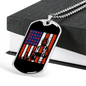 Firefighter And A Flag Necklace Stainless Steel or 18k Gold Dog Tag 24" Chain-Express Your Love Gifts
