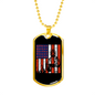 Firefighter And A Flag Necklace Stainless Steel or 18k Gold Dog Tag 24" Chain-Express Your Love Gifts