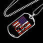 Firefighter And A Flag Necklace Stainless Steel or 18k Gold Dog Tag 24" Chain-Express Your Love Gifts