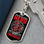 Firefighter And A Hero Keychain Stainless Steel or 18k Gold Dog Tag Keyring-Express Your Love Gifts