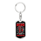 Firefighter And A Hero Keychain Stainless Steel or 18k Gold Dog Tag Keyring-Express Your Love Gifts
