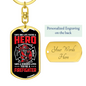 Firefighter And A Hero Keychain Stainless Steel or 18k Gold Dog Tag Keyring-Express Your Love Gifts
