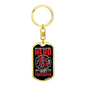 Firefighter And A Hero Keychain Stainless Steel or 18k Gold Dog Tag Keyring-Express Your Love Gifts