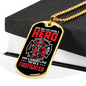 Firefighter And A Hero Necklace Stainless Steel or 18k Gold Dog Tag 24" Chain-Express Your Love Gifts