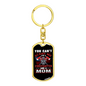 Firefighter And A Mom Keychain Stainless Steel or 18k Gold Dog Tag Keyring-Express Your Love Gifts