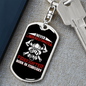 Firefighter Born In February Keychain Stainless Steel or 18k Gold Dog Tag Keyring-Express Your Love Gifts