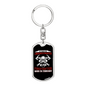Firefighter Born In February Keychain Stainless Steel or 18k Gold Dog Tag Keyring-Express Your Love Gifts