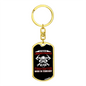 Firefighter Born In February Keychain Stainless Steel or 18k Gold Dog Tag Keyring-Express Your Love Gifts