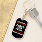 Firefighter Born In February Keychain Stainless Steel or 18k Gold Dog Tag Keyring-Express Your Love Gifts