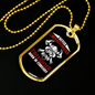 Firefighter Born In February Necklace Stainless Steel or 18k Gold Dog Tag 24" Chain-Express Your Love Gifts