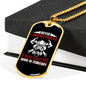Firefighter Born In February Necklace Stainless Steel or 18k Gold Dog Tag 24" Chain-Express Your Love Gifts