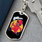 Firefighter Boy Keychain Stainless Steel or 18k Gold Dog Tag Keyring-Express Your Love Gifts