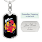 Firefighter Boy Keychain Stainless Steel or 18k Gold Dog Tag Keyring-Express Your Love Gifts