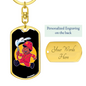 Firefighter Boy Keychain Stainless Steel or 18k Gold Dog Tag Keyring-Express Your Love Gifts