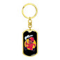 Firefighter Boy Keychain Stainless Steel or 18k Gold Dog Tag Keyring-Express Your Love Gifts