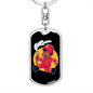 Firefighter Boy Keychain Stainless Steel or 18k Gold Dog Tag Keyring-Express Your Love Gifts