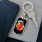 Firefighter Boy Keychain Stainless Steel or 18k Gold Dog Tag Keyring-Express Your Love Gifts